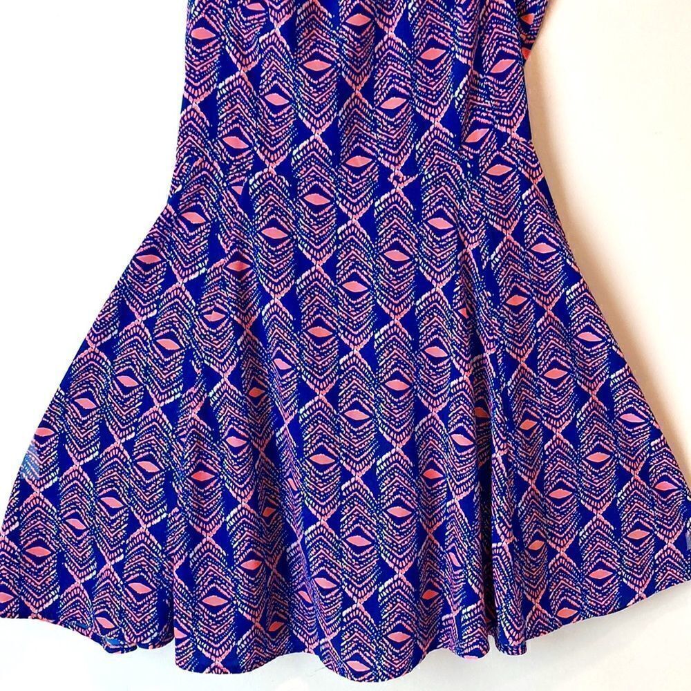GIANNI BINI Sleeveless Blue Coral Zipper Dress Size Large - Picture 3 of 5